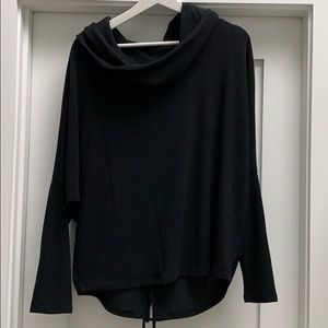 Cowlneck dolman sweater with lace up back, size Sm